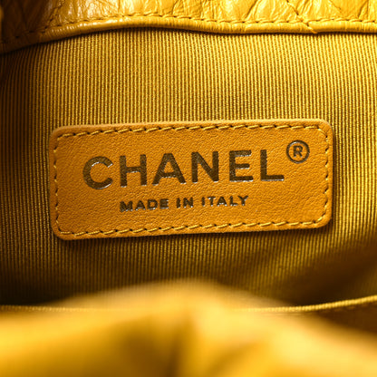 Chanel Aged Calfskin Chevron Quilted Small Gabrielle Backpack Yellow 6 of 11