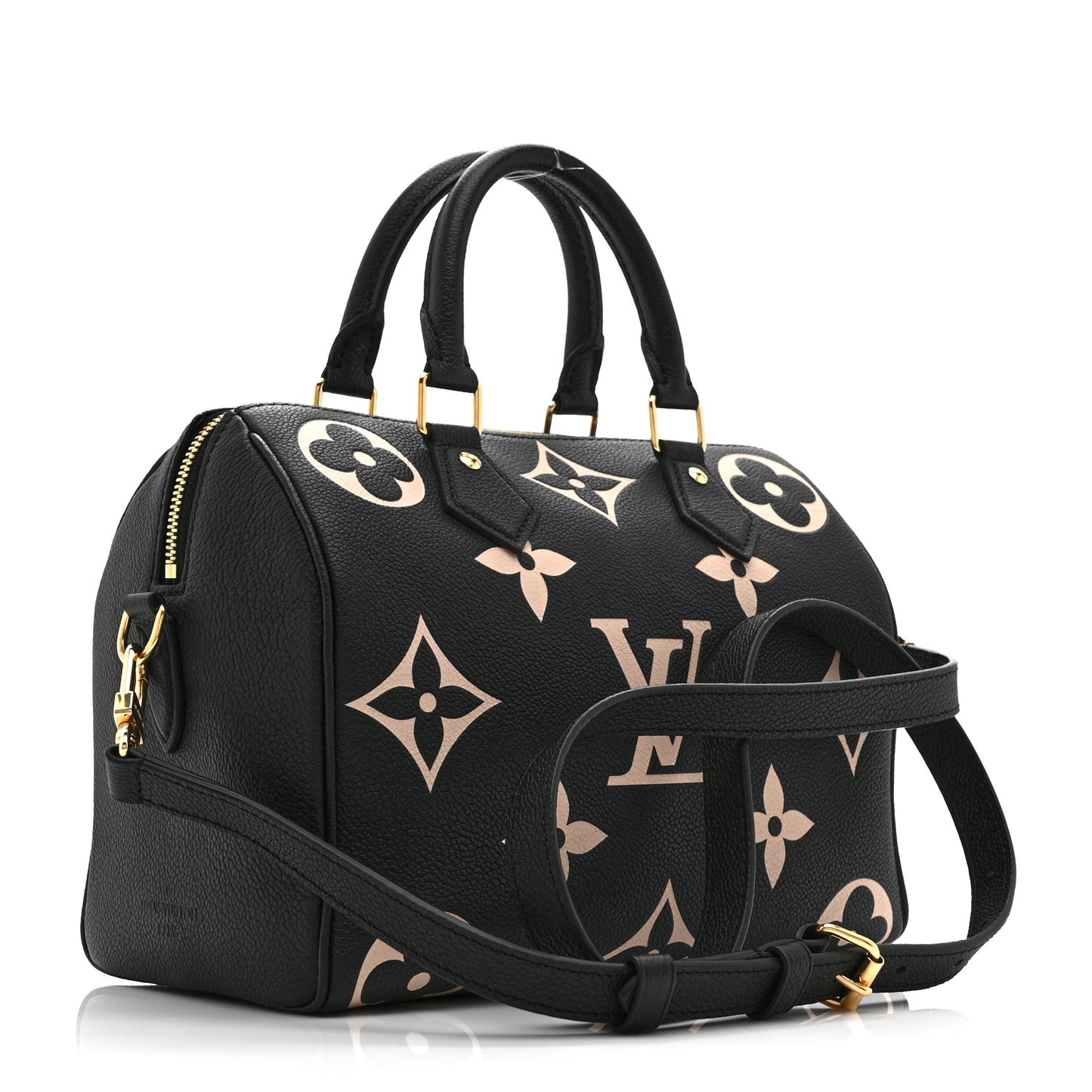 Empreinte Monogram Giant Speedy Bandouliere 25 Black Beige