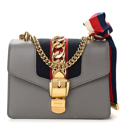 Gucci Calfskin Mini Sylvie Chain Shoulder Bag Deep Grey 1 of 12