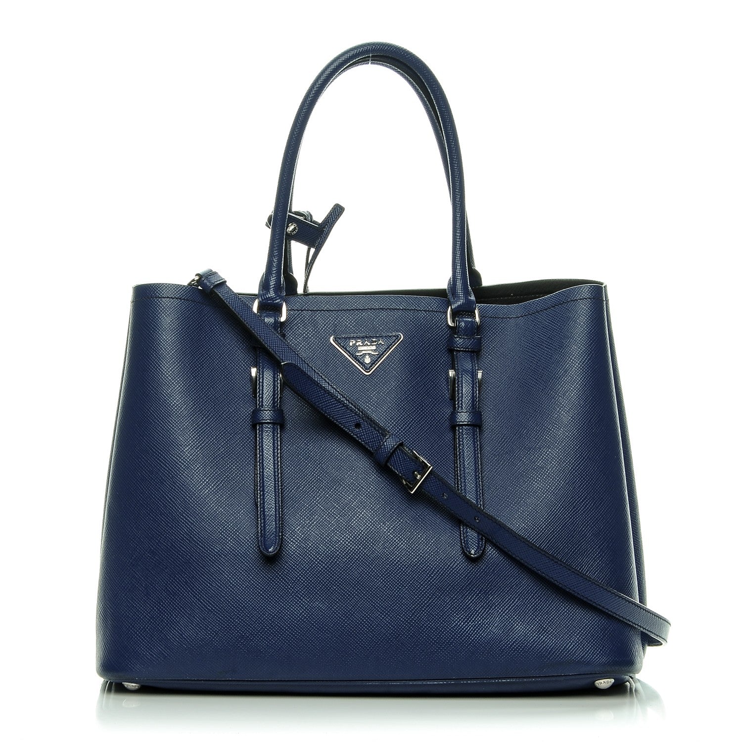 Prada Saffiano Cuir Medium Double Handle Tote Inchiostro 1 of 9
