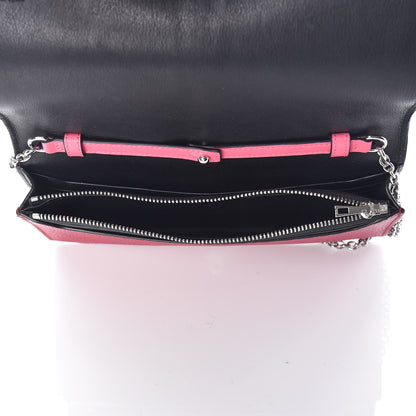 Loewe Pebbled Calfskin Chain Wallet Wild Rose Raspberry 5 of 9