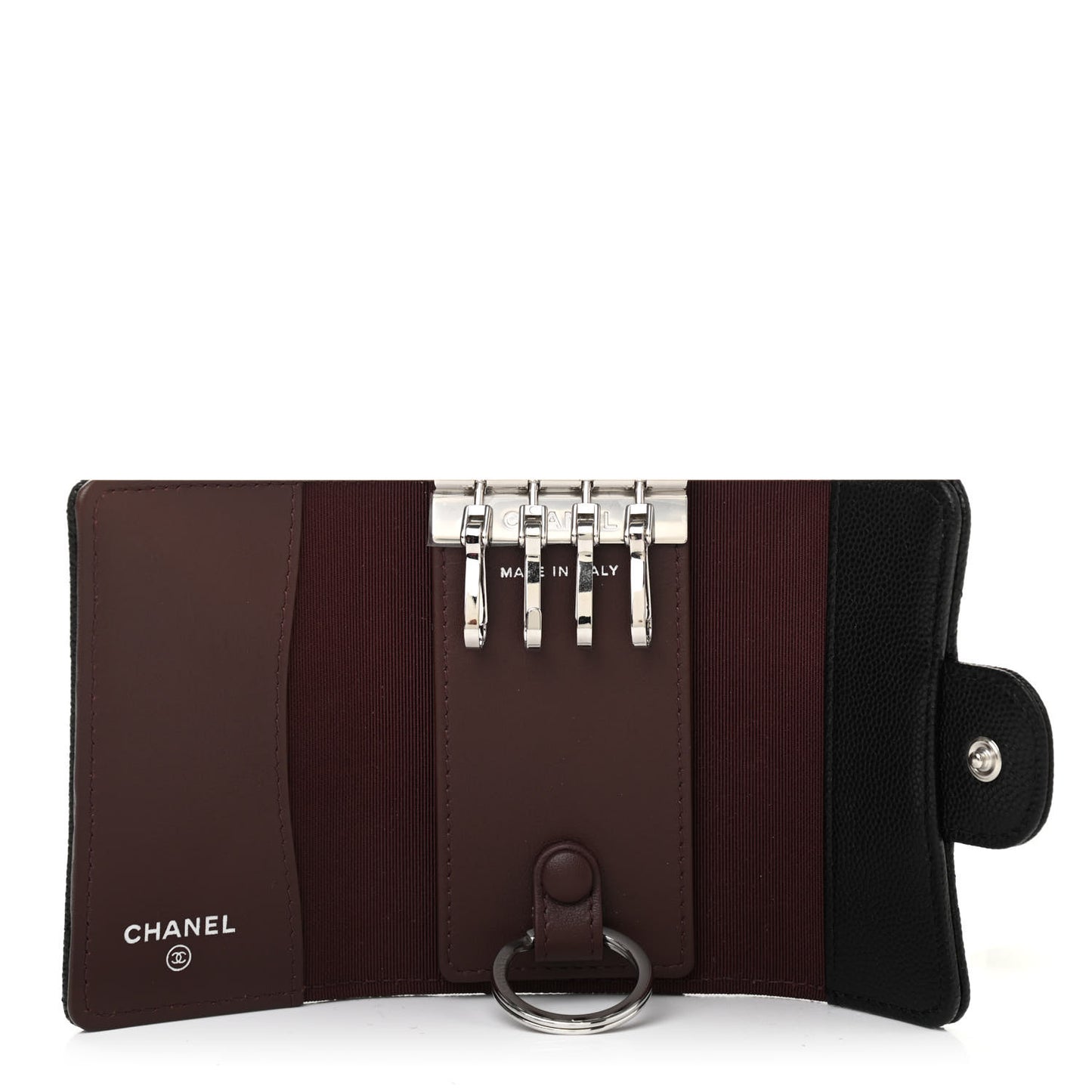 Caviar Quilted Classic 4 Key Holder Wallet Black