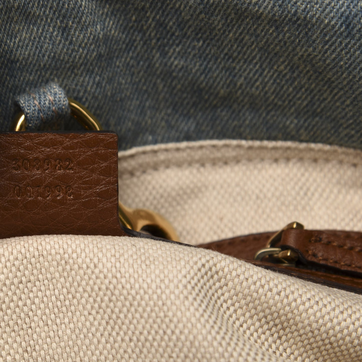 Denim Medium Soho Chain Shoulder Bag Blue