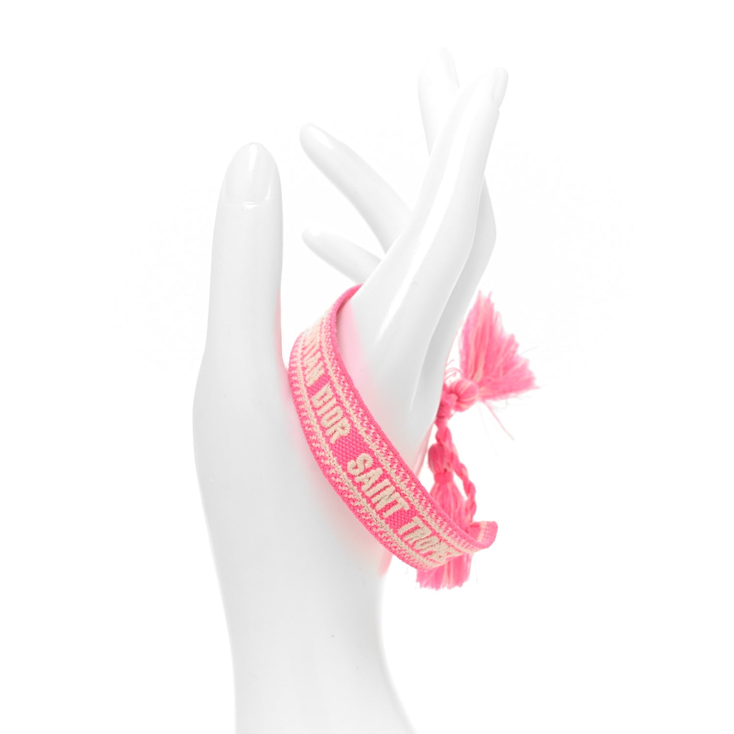 Woven Cotton Saint Tropez Friendship Bracelet Hot Pink