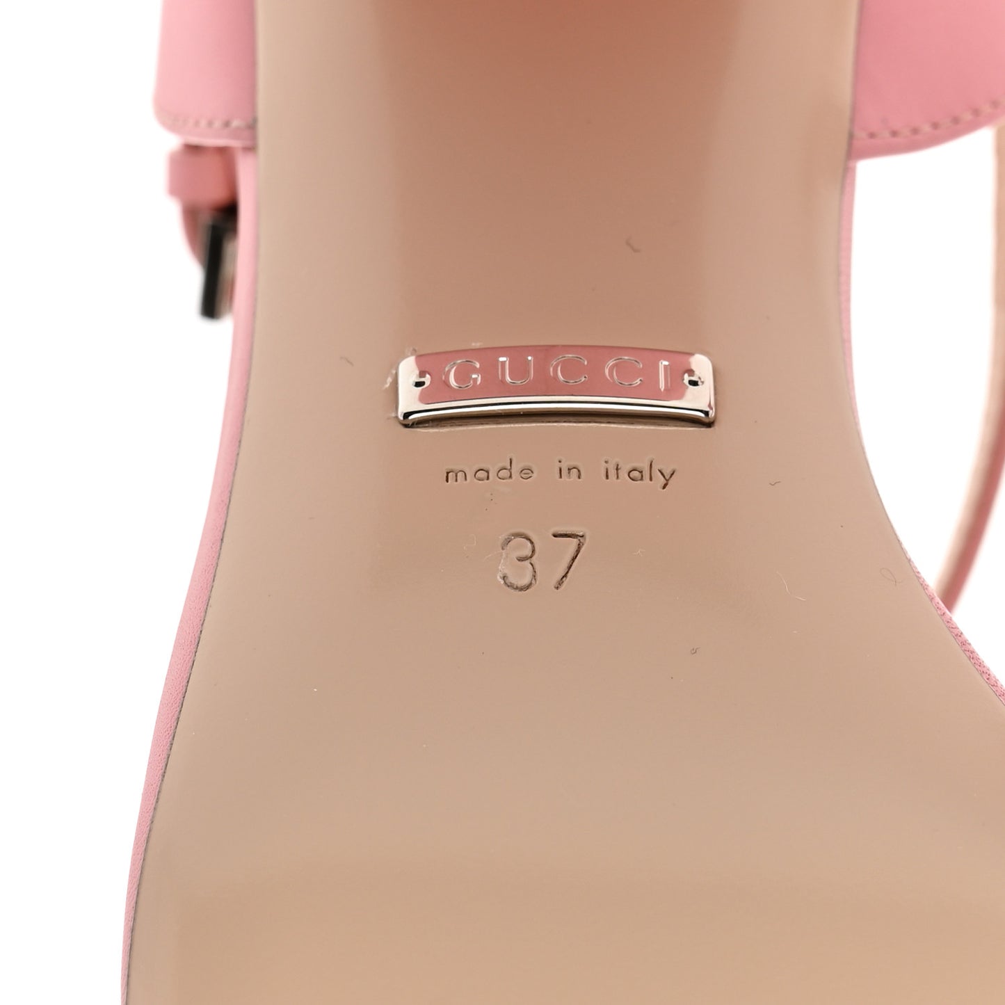 Lifford Calfskin GG Marmont Ankle Wrap 75mm Sandals 37 Wild Rose