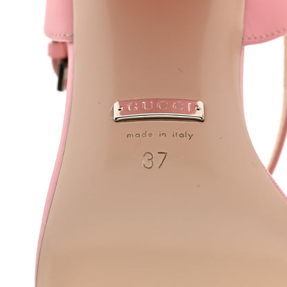 Gucci Lifford Calfskin GG Marmont Ankle Wrap 75mm Sandals 37 Wild Rose 7 of 8