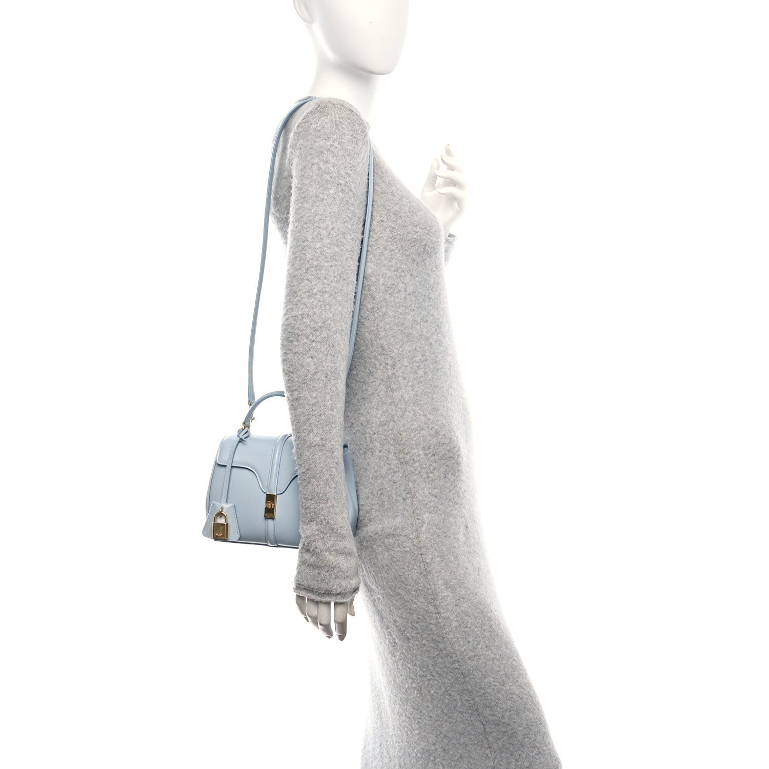 Celine Satinated Calfskin Mini 16 Top Handle Bag Pale Blue 2 of 13