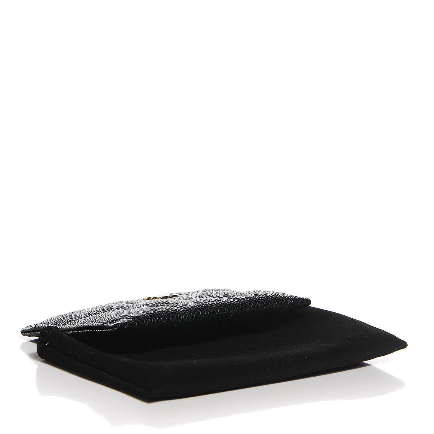 Caviar Quilted Card Holder Black