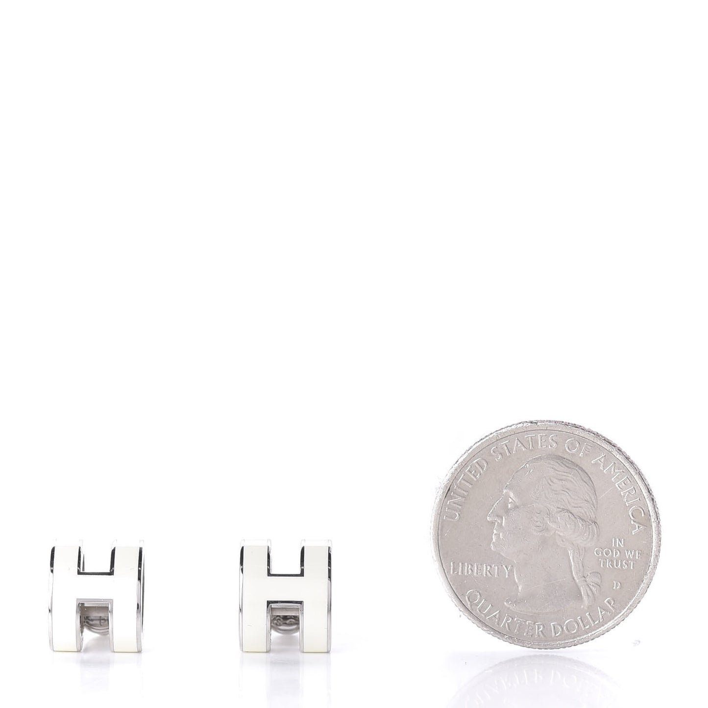 Palladium Lacquered Pop H Earrings White