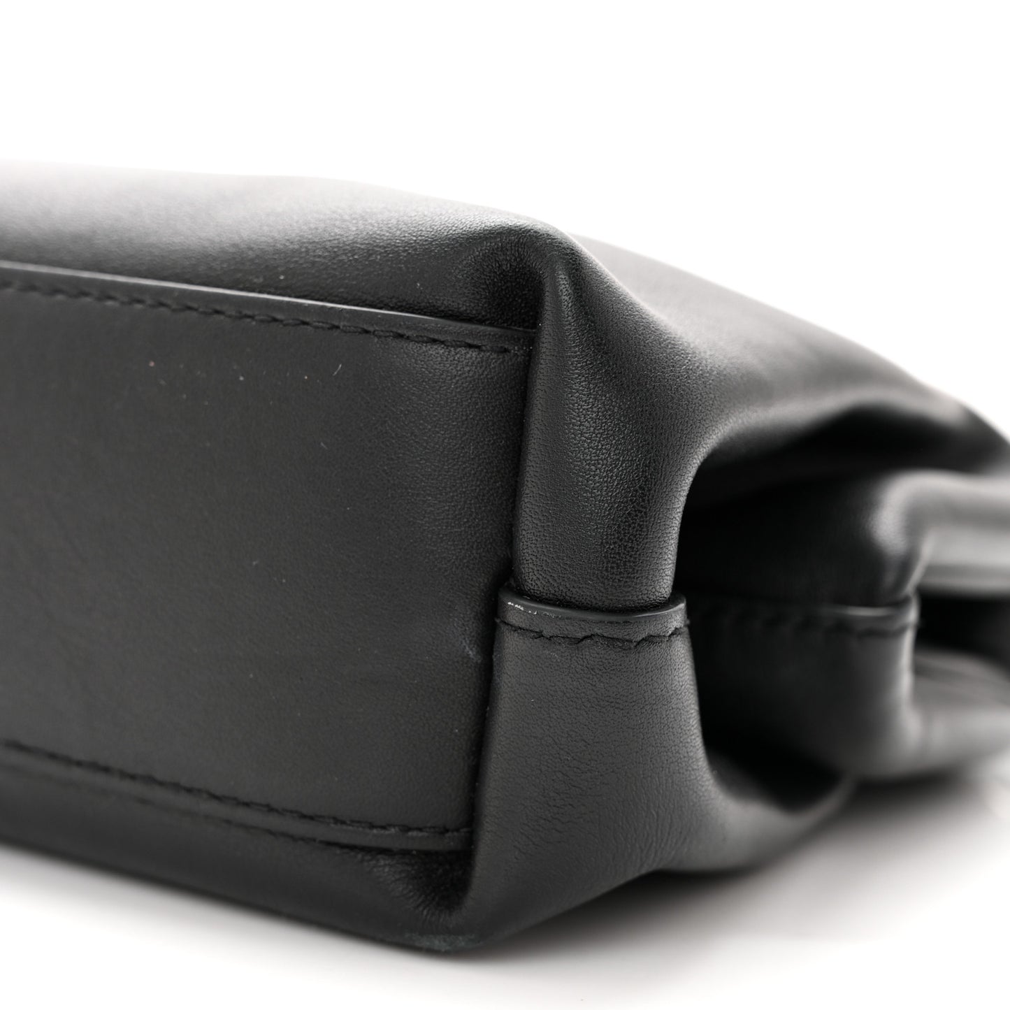 Calfskin Small The Point Triangle Bag Black