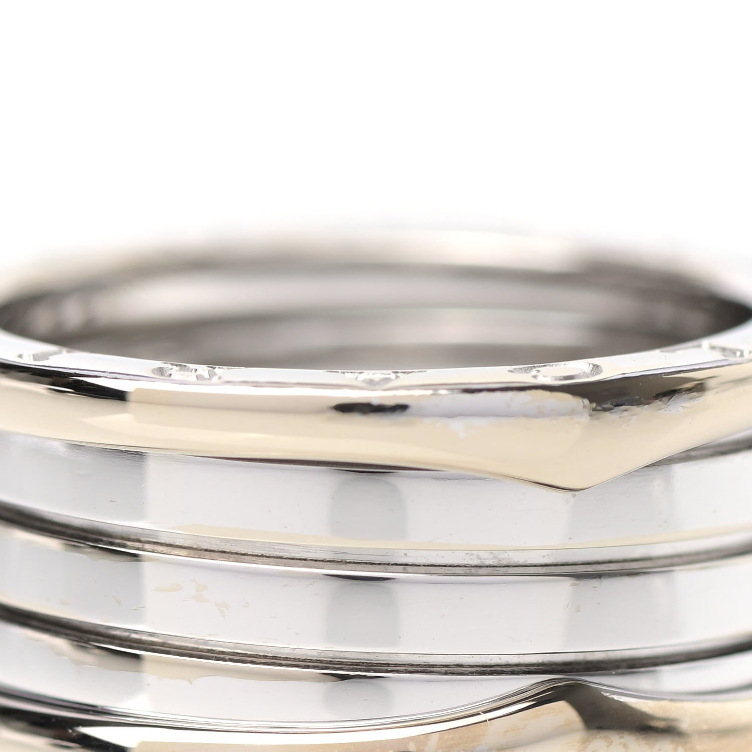 Bulgari 18K White Gold B.Zero1 Four-Band Ring 61 9.5 6 of 7