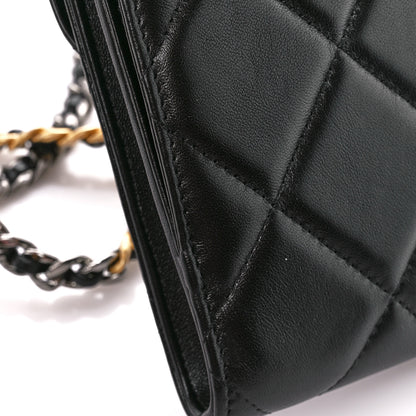 Chanel Lambskin Quilted Chanel 19 Phone Holder With Chain Black 13 of 15