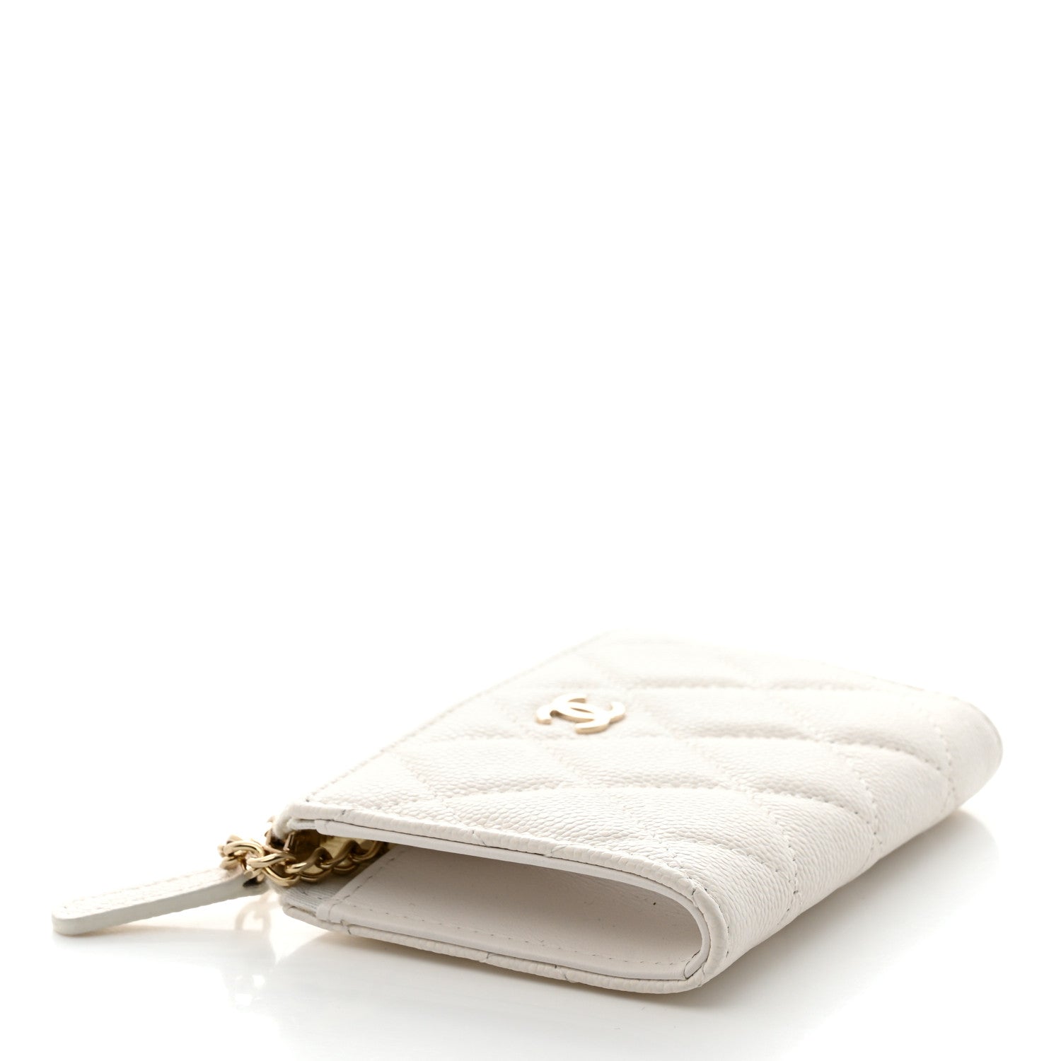 Chanel Caviar Quilted Zipped Key Holder Case White 4 of 8