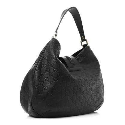 Gucci Guccissima Large New Ladies Web Hobo Black Black 3 of 11