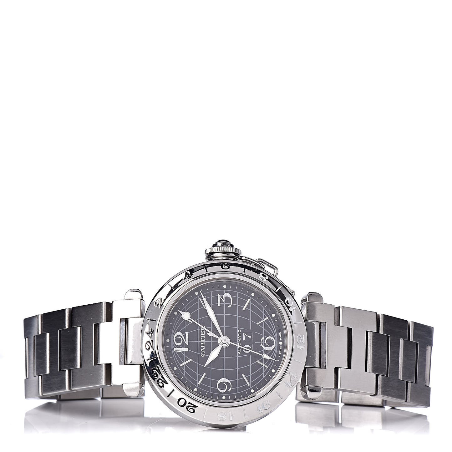 Stainless Steel 35mm Pasha C Big Date Automatic Watch Black