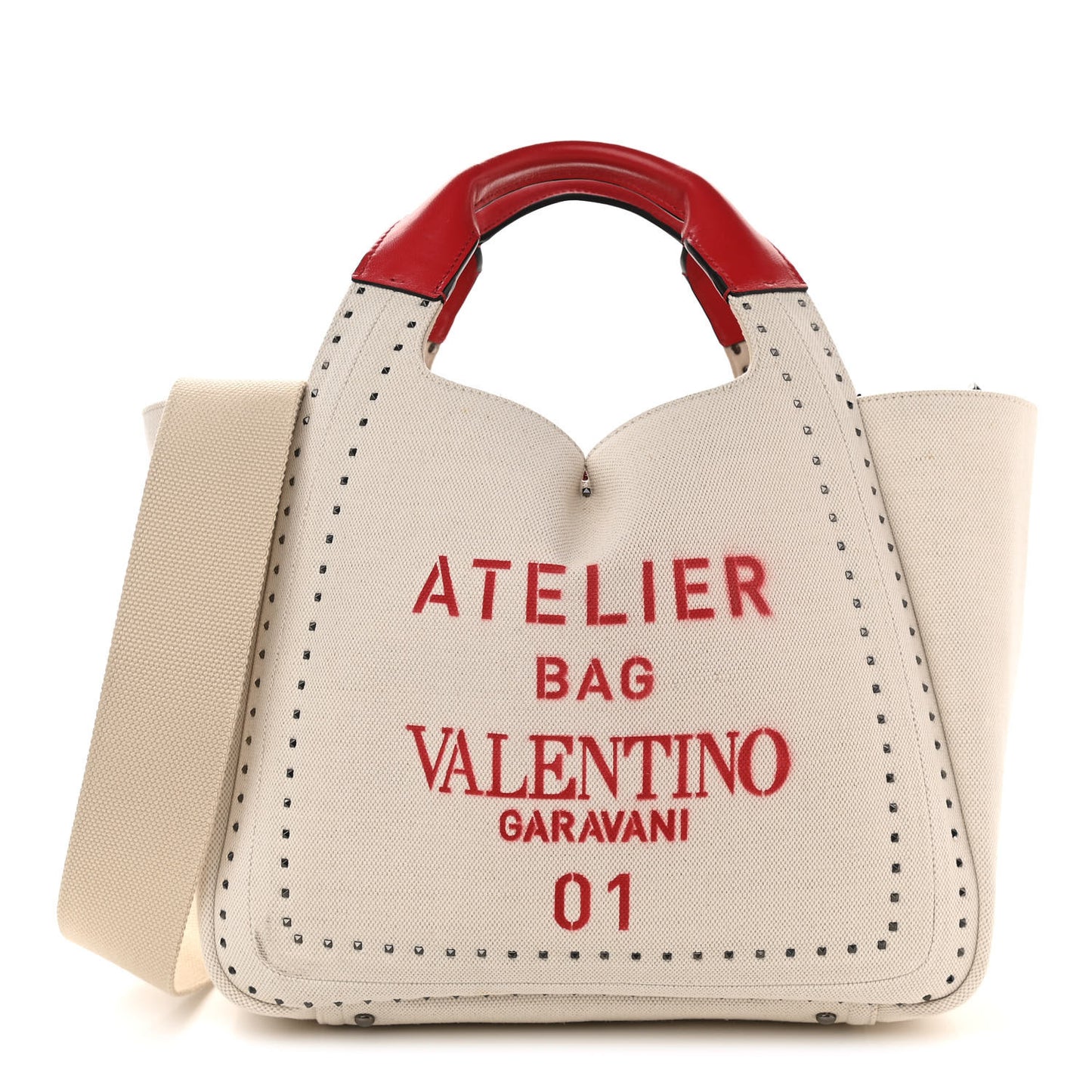 Canvas Atelier 01 Metal Stitch Edition Medium Tote Bag Naturale