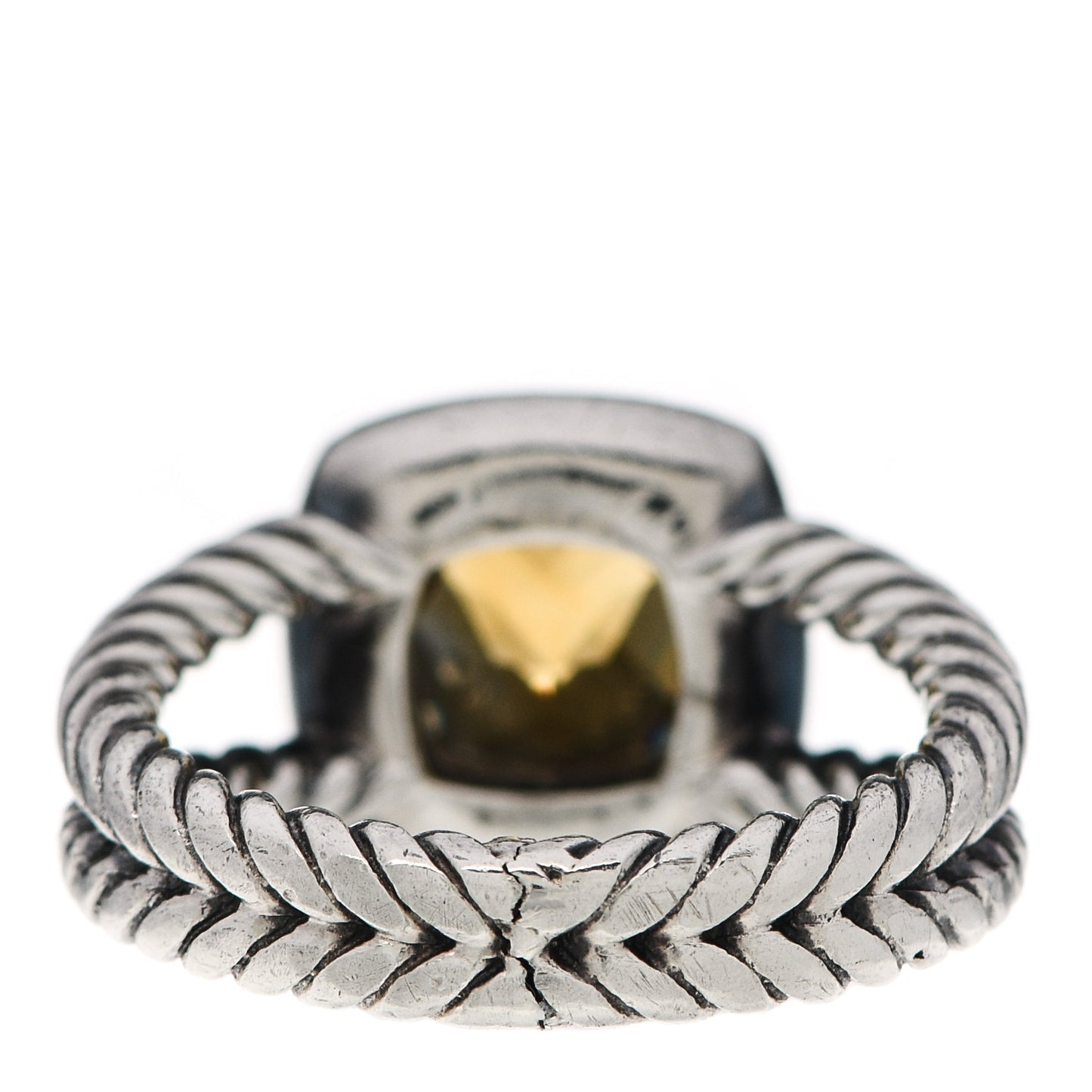 Sterling Silver Diamond Citrine 7mm Petite Albion Ring 50 5.25