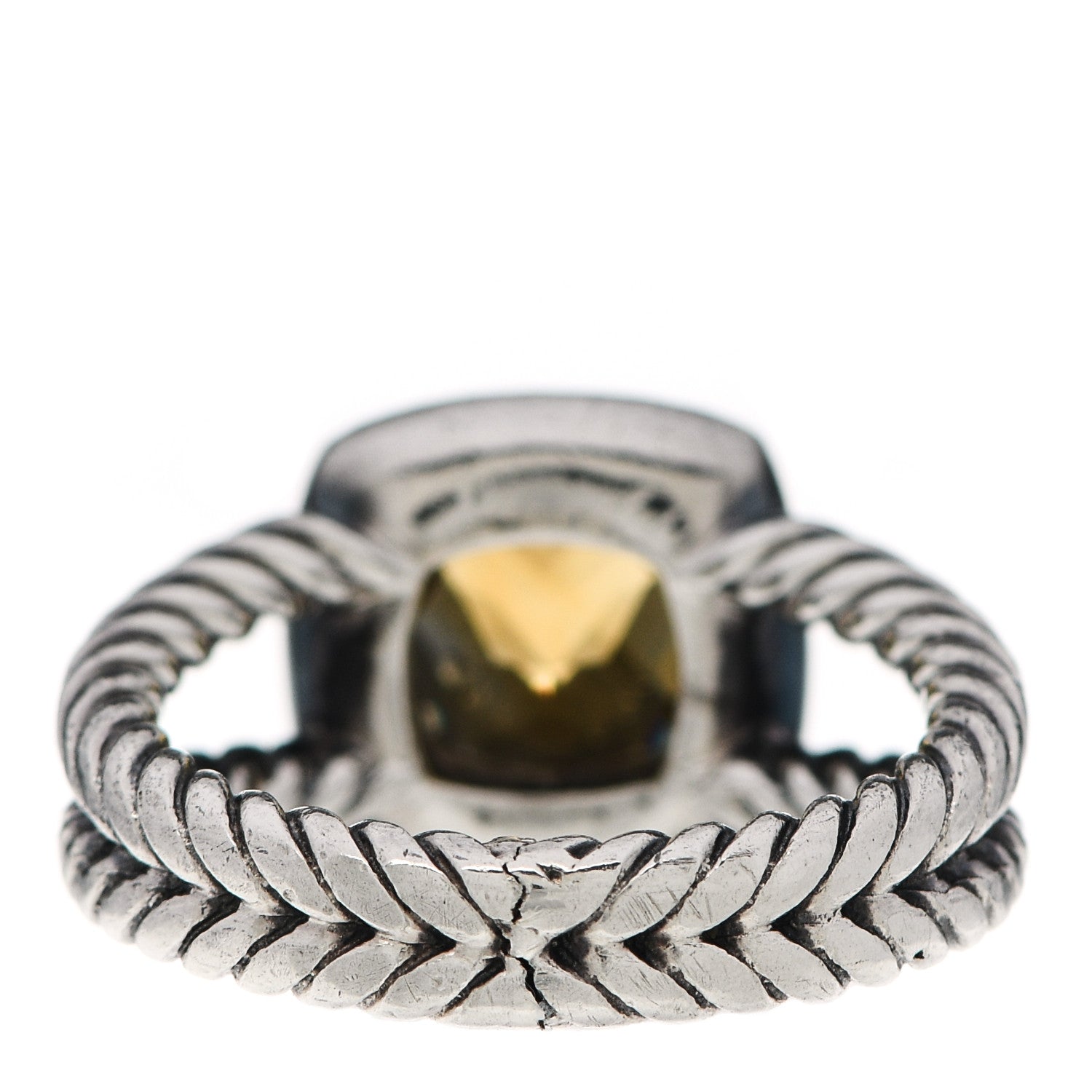 David Yurman Sterling Silver Diamond Citrine 7mm Petite Albion Ring 50 5.25 4 of 9