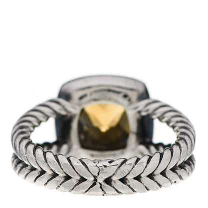 David Yurman Sterling Silver Diamond Citrine 7mm Petite Albion Ring 50 5.25 4 of 9