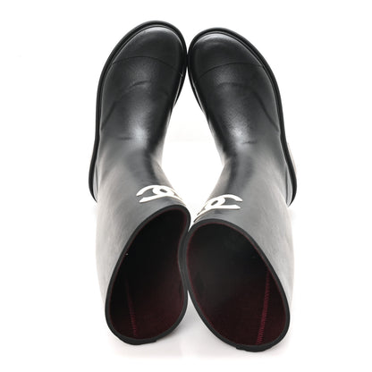 Chanel Caoutchouk CC High Boots 37 Black 2 of 9