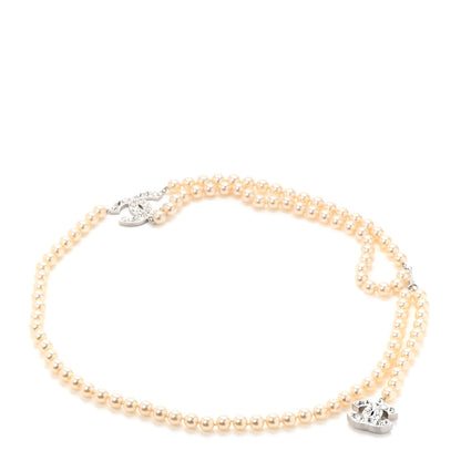 Chanel Crystal Heart Pearl CC Belt Silver 2 of 5