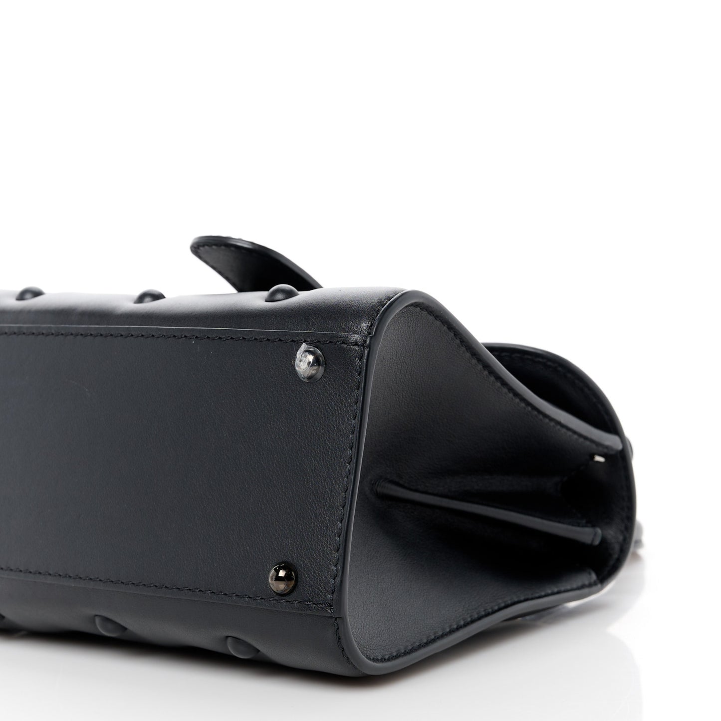Grained Rodeo Calfskin Quilted Mini Brillant Satchel Black