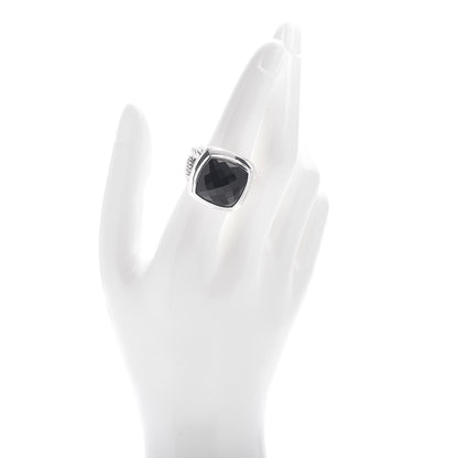 David Yurman Sterling Silver Black Onyx 16mm Albion Ring 57 8 2 of 5
