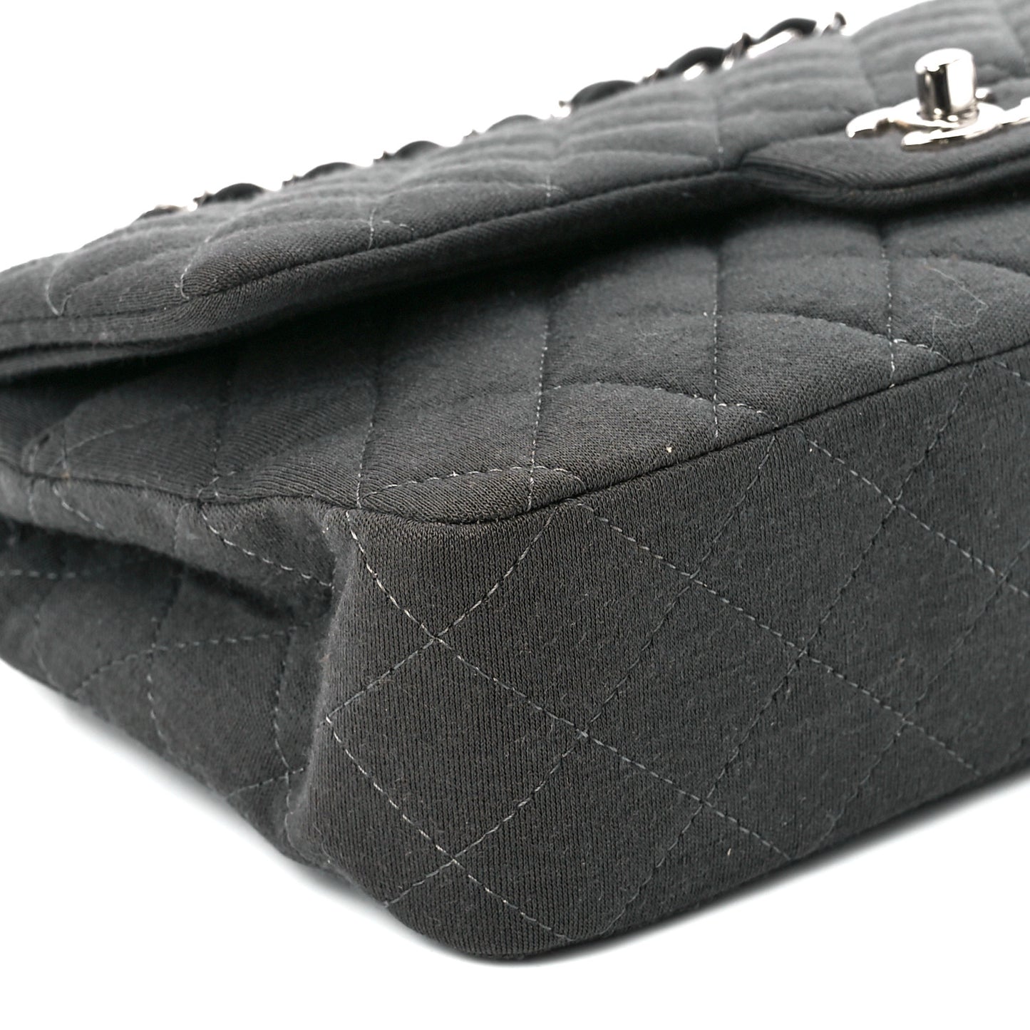 Jersey Quilted Medium Double Flap Grey