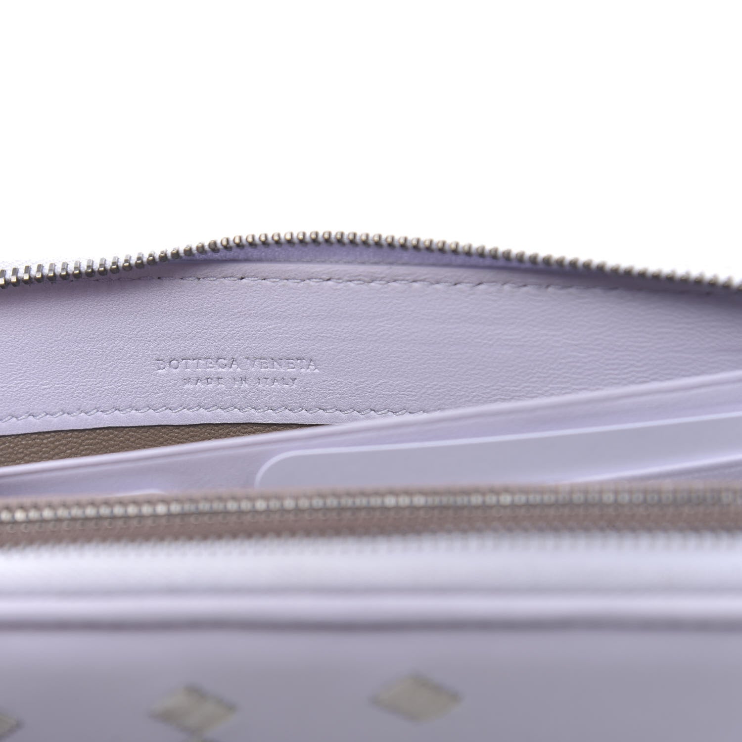 Bottega Veneta Nappa Intrecciato Ayers Half Zip Around Wallet Lilac 6 of 7
