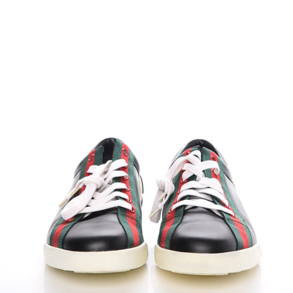 Gucci Calfskin Web Mens Sneakers 7.5 Black 2 of 13