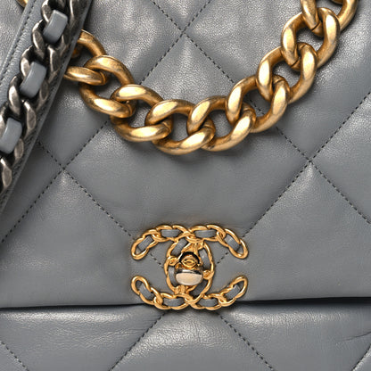 Chanel Lambskin Quilted Large Chanel 19 Flap Grey 8 of 11