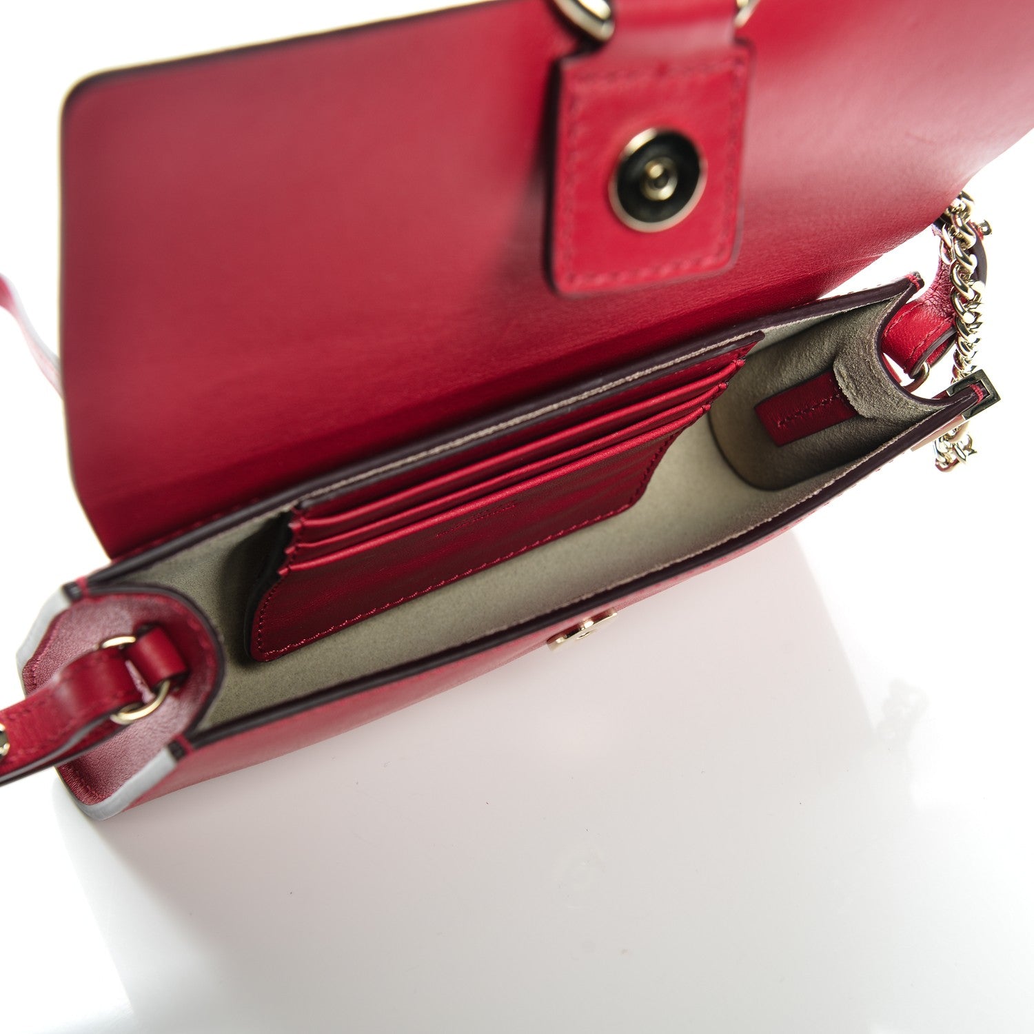 Chloe Suede Calfskin Mini Faye Shoulder Bag Tulip Red 5 of 11