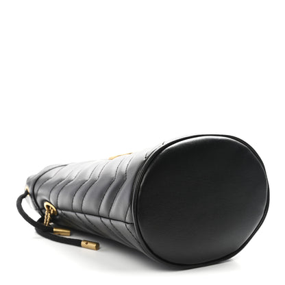 Gucci Calfskin Matelasse Mini GG Marmont 2.0 Bucket Bag Black 4 of 10