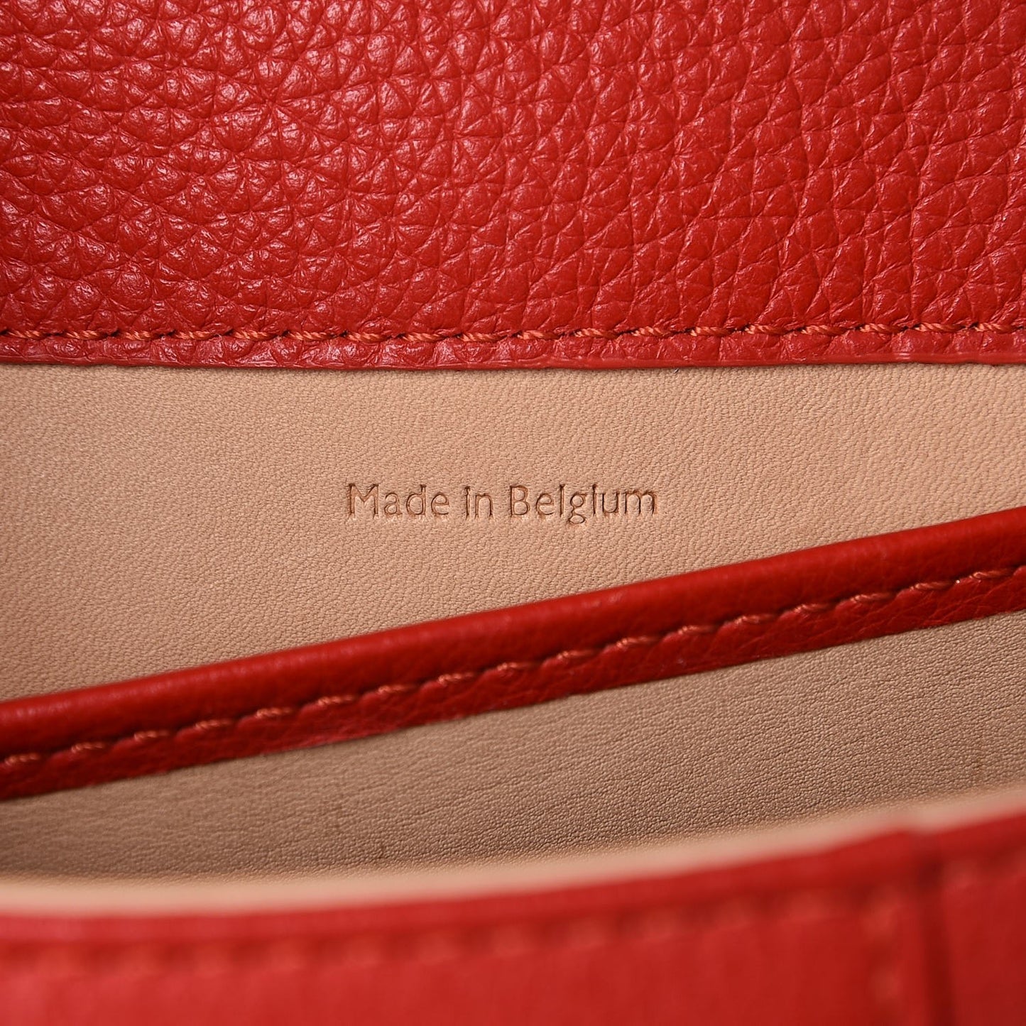 Grained Calfskin Mini Brillant Satchel Rouge Gorge