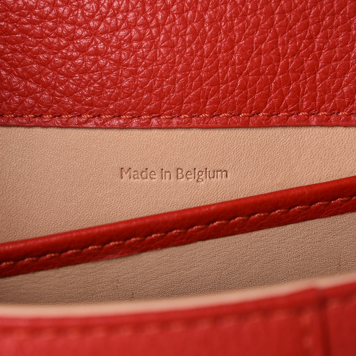 Delvaux Grained Calfskin Mini Brillant Satchel Rouge Gorge 8 of 10