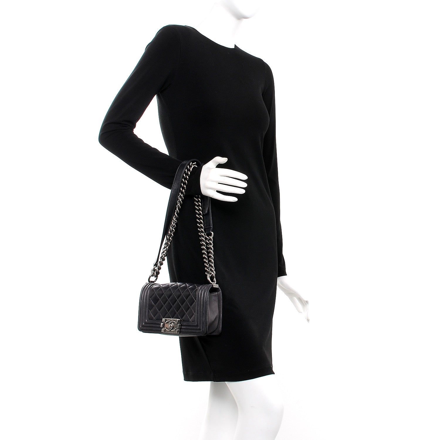 Chanel Lambskin Quilted Small Boy Flap Dark Grey 2 of 14