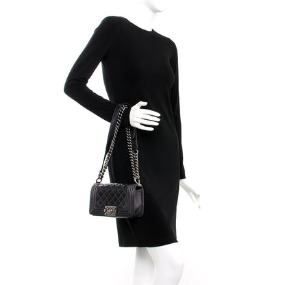 Chanel Lambskin Quilted Small Boy Flap Dark Grey 2 of 14