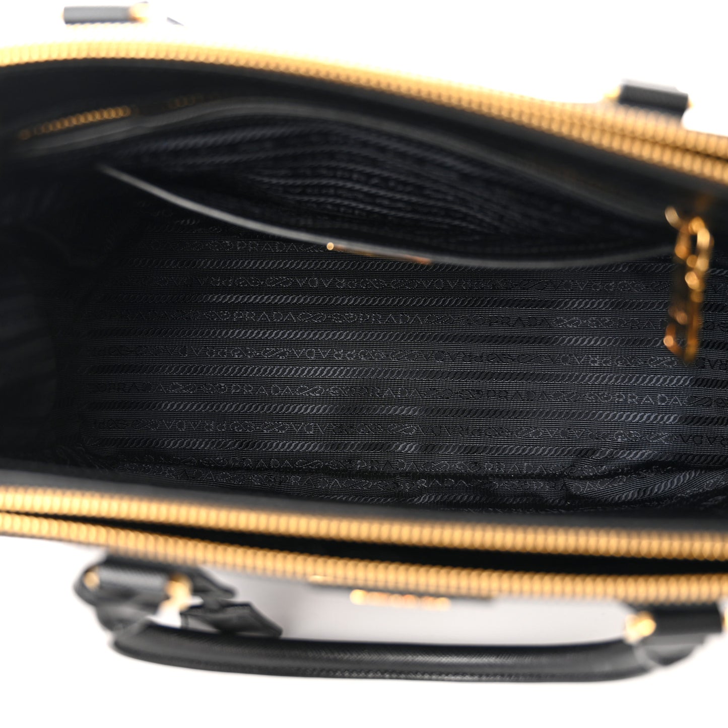 Saffiano Lux Large Galleria Double Zip Tote Black