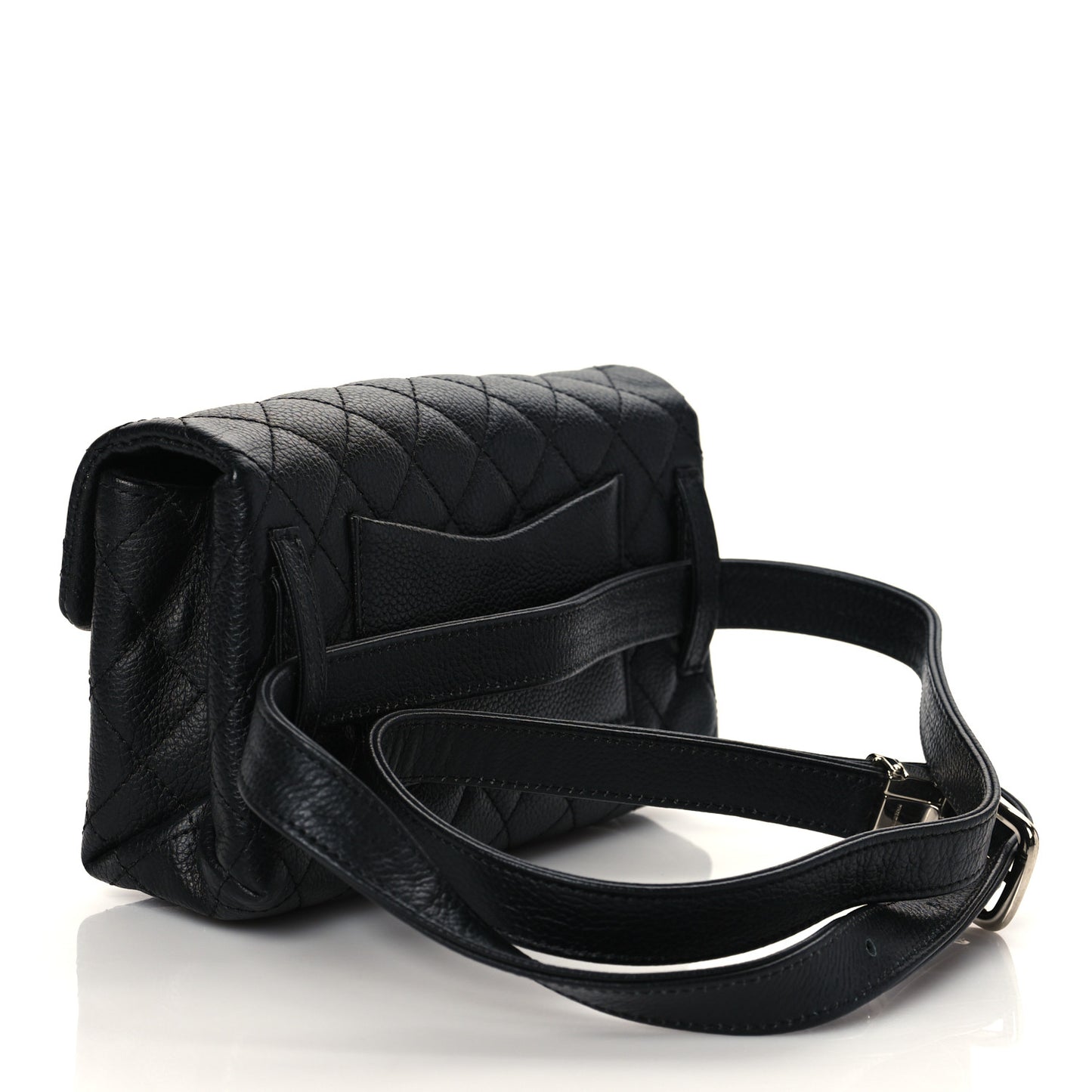 Grained Calfskin Quilted 2.55 Reissue Flap Belt Bag Clutch Black