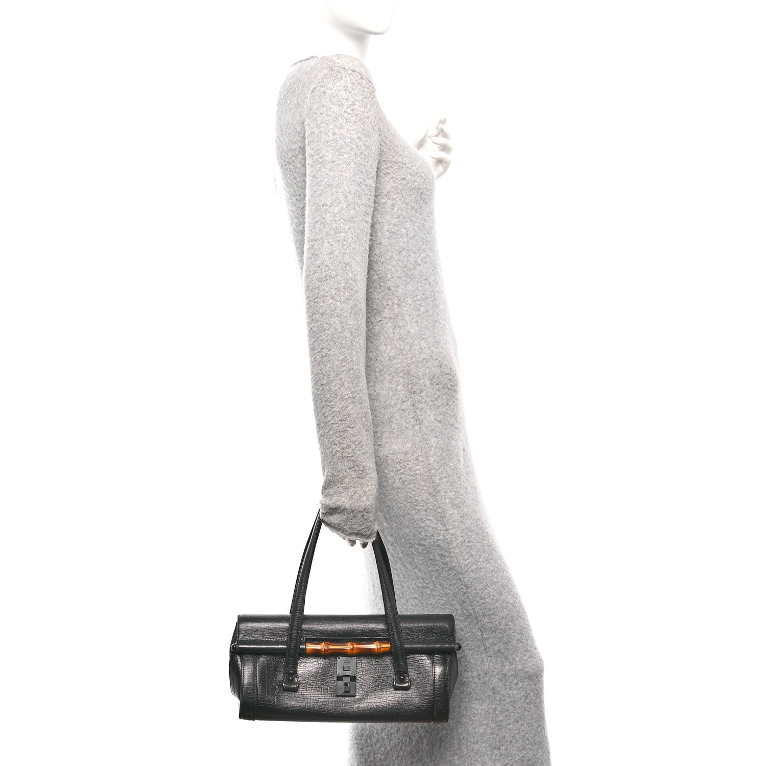 Gucci Calfskin Bamboo Bullet Black 2 of 13
