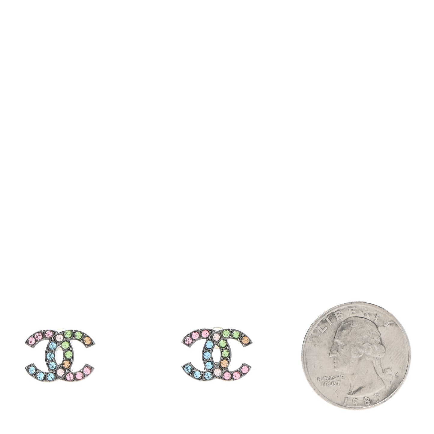 Ruthenium Crystal CC Earrings Multicolor
