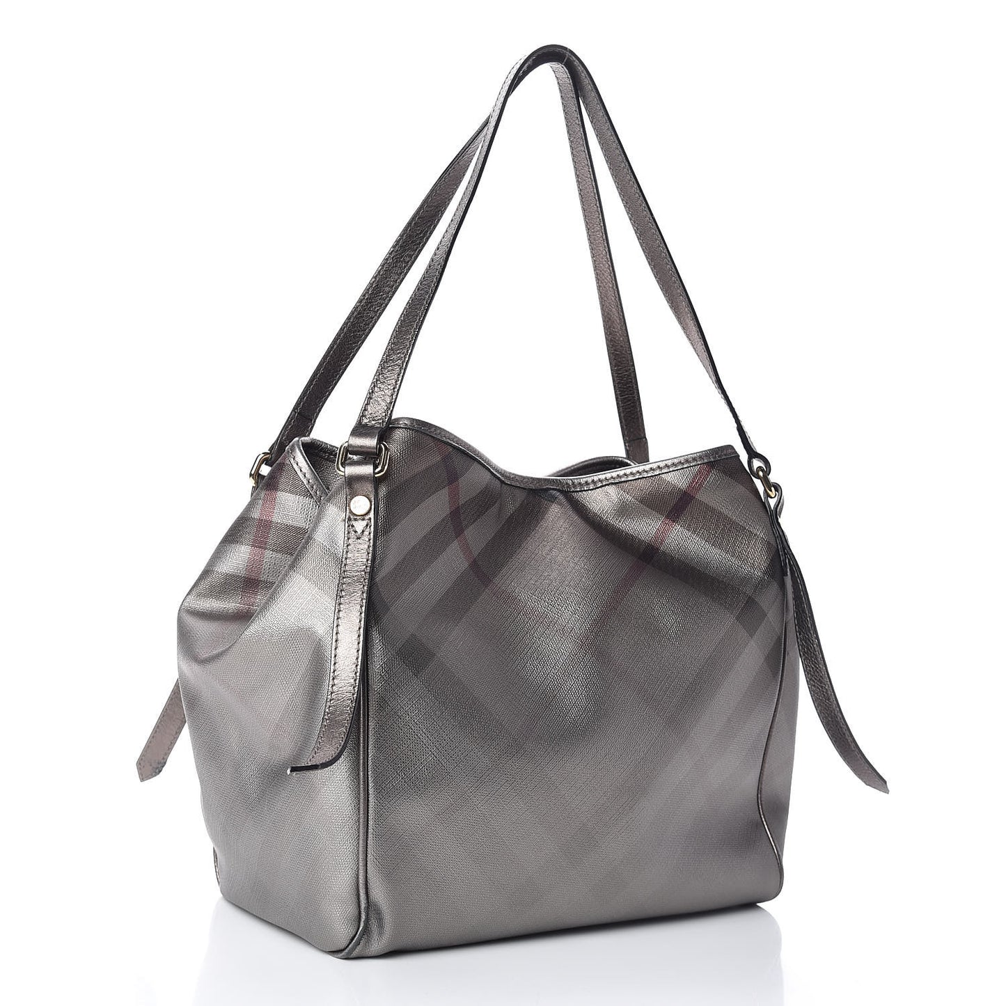 Metallic Nova Check Small Canterbury Tote Silver