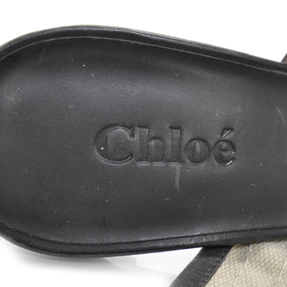 Chloe Canvas and Leather Cutout Sandals 37 6 of 7