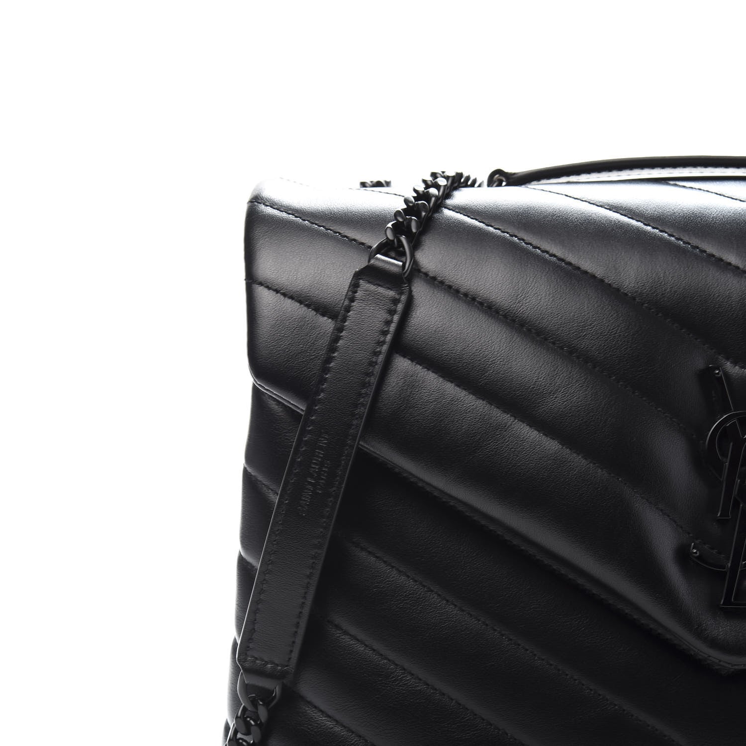 Saint Laurent Calfskin Y Quilted Monogram Medium Loulou Chain Satchel Black 11 of 12