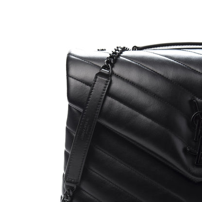 Saint Laurent Calfskin Y Quilted Monogram Medium Loulou Chain Satchel Black 11 of 12