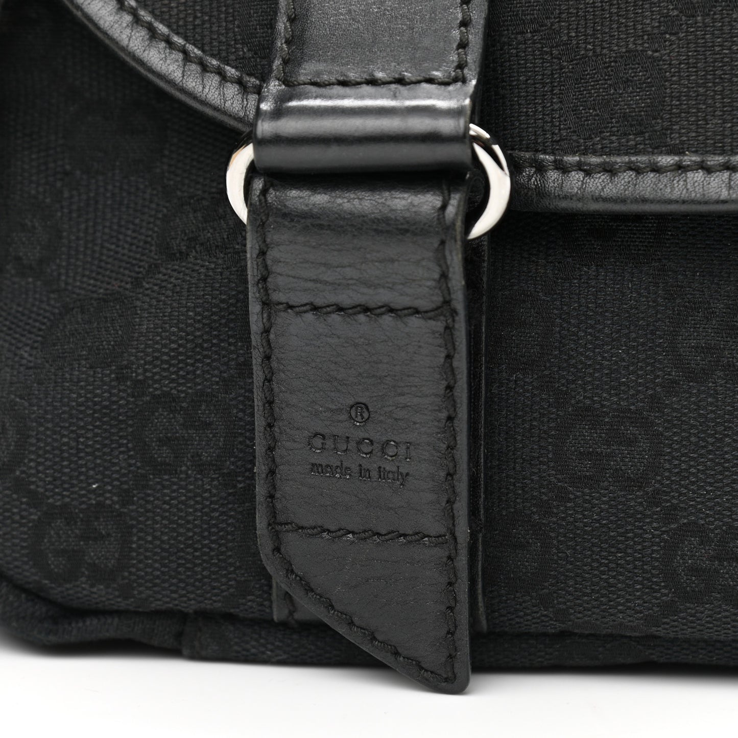 Monogram Small Double Buckle Flap Messenger Bag Black