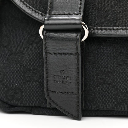 Gucci Monogram Small Double Buckle Flap Messenger Bag Black 15 of 16