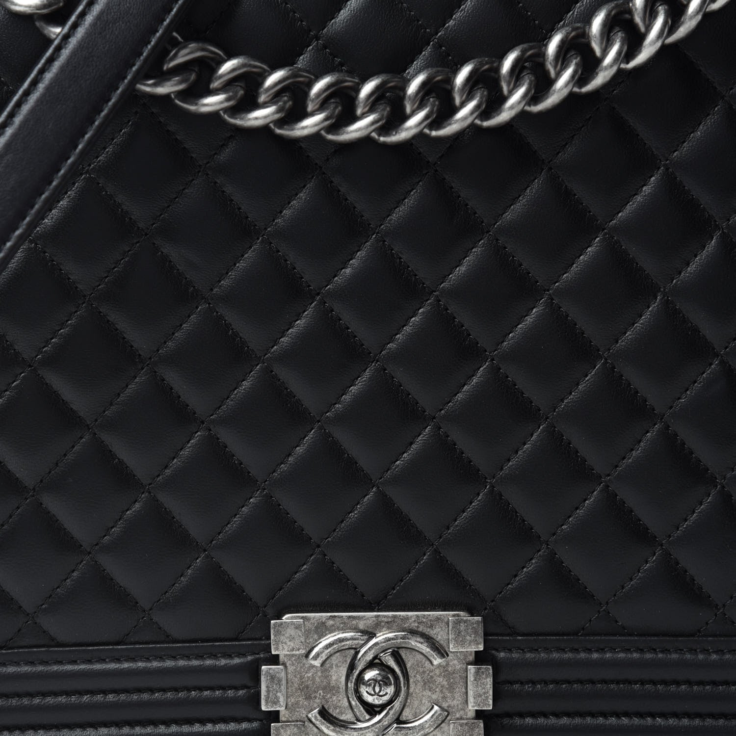Chanel Lambskin Quilted Large Boy Flap Black 11 of 11