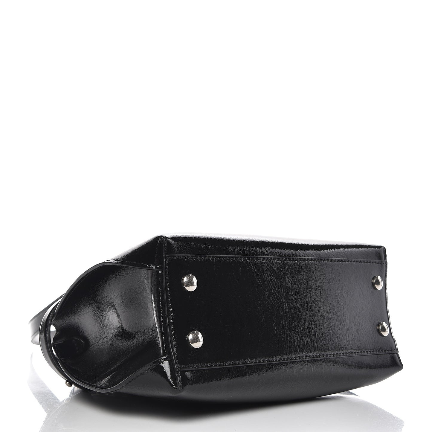 Soft Calfskin Small Banner Tote Black