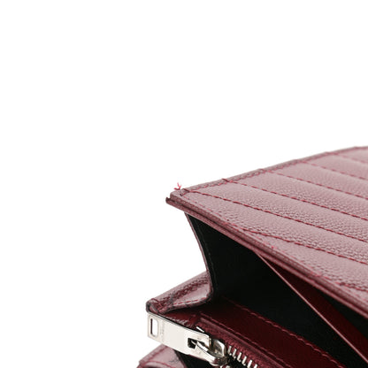 Saint Laurent Grain De Poudre Matelasse Chevron Monogram Chain Wallet Palissandre 12 of 13